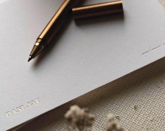 Personalized Stationery Set with Foil Pressed Minimalist Design