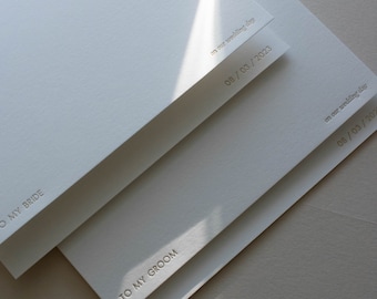 Carte pressée minimaliste « À mon... jour de mariage » avec date 100 % coton