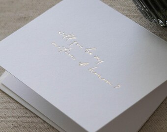 MATRON OF HONOR Proposal Card 100% Cotton  |  Foil Pressed