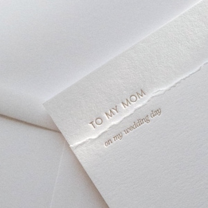 TO MY MOM On My Wedding Day Foil Pressed Card 100% Cotton