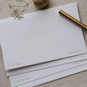 Minimal &#39;To My... Wedding Day&#39; with Date Foil Pressed Card 100% Cotton