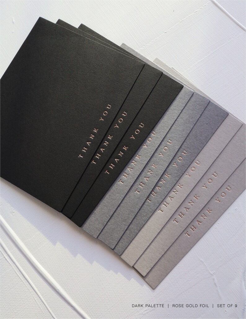 Foil Pressed Thank You Cards - Etsy