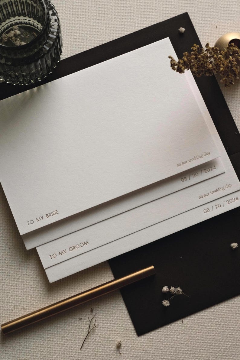 Minimal to My... Wedding Day With Date Foil Pressed Card 100% Cotton - Etsy
