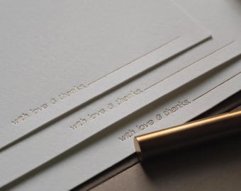 With Love Thank You Card |  Foil Pressed  |  Minimal