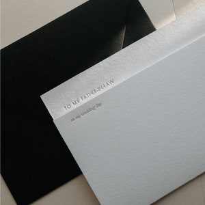 À mon beau-père le jour de mon mariage Carte pressée aluminium 100 % coton
