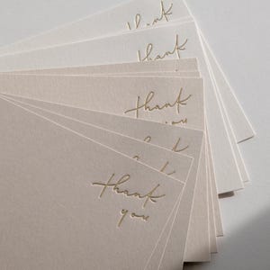 Cartes de remerciement imprimées en aluminium pressé