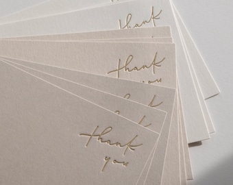 Foil Pressed Script &#39;Thank You&#39; Cards