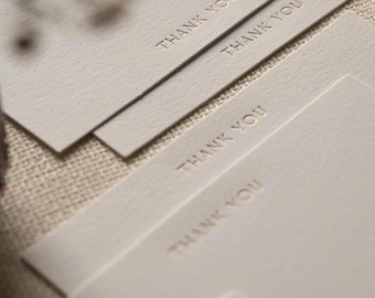 Minimal Thank You Cards |  Foil Pressed