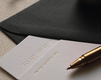 TO MY GROOM On Our Wedding Day Foil Pressed Card 100% Cotton