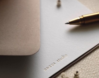 Minimal Foil Pressed Personalized Note Cards With Envelopes