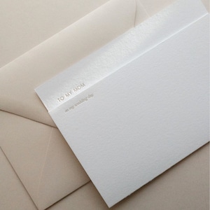 À MA MÈRE le jour de mon mariage Carte pressée aluminium 100 % coton