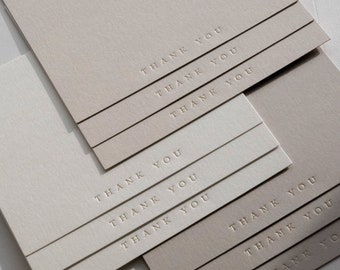 Thank You Card Foil Pressed Minimal - Etsy