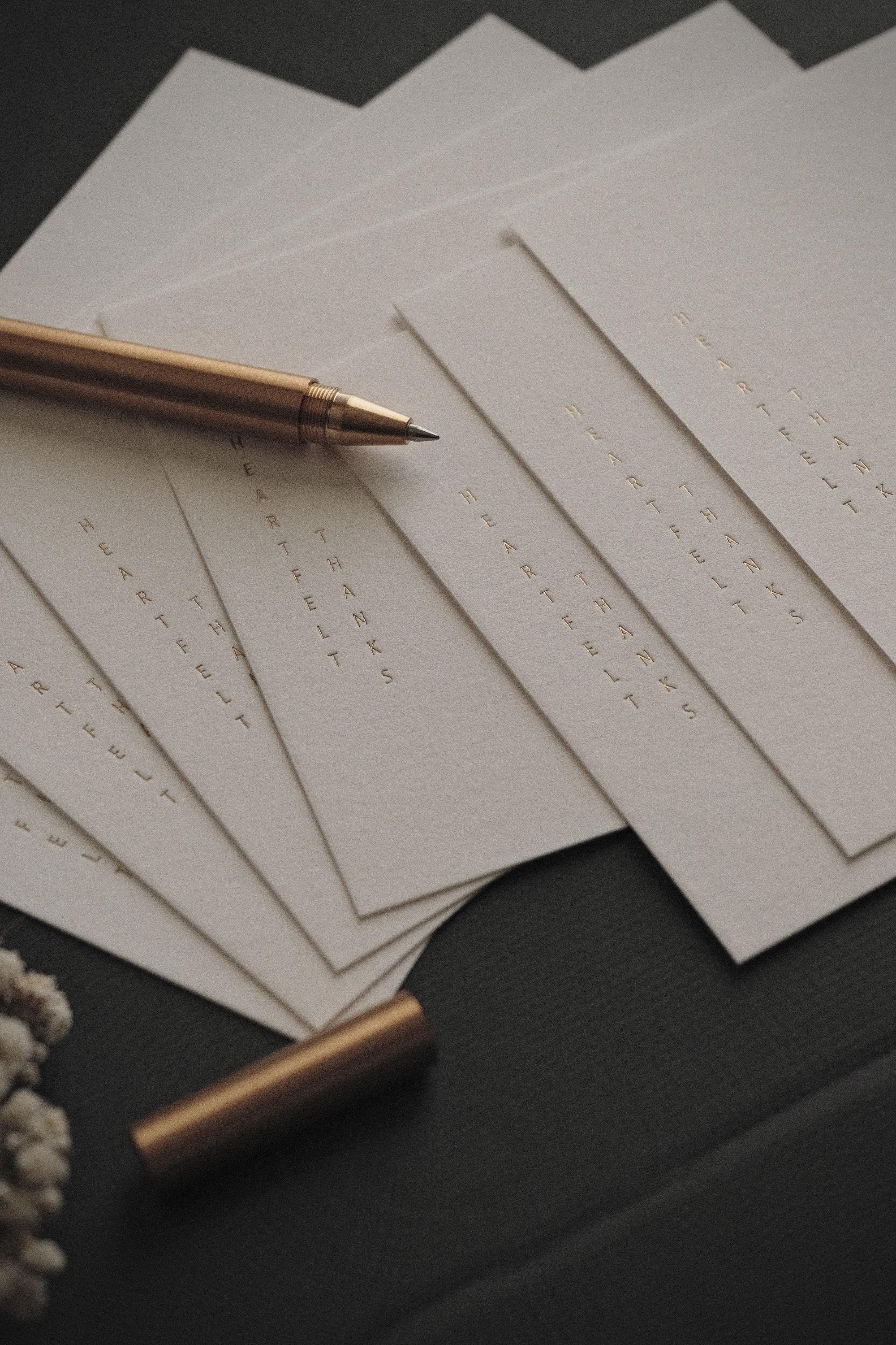 Heartfelt Thanks Thank You Cards | Foil Pressed | Minimal - Etsy