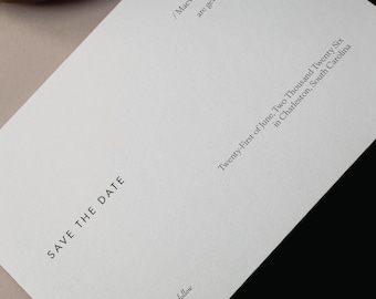 Minimalist Wedding Save the Date Invitation, Printed Personalized Invites