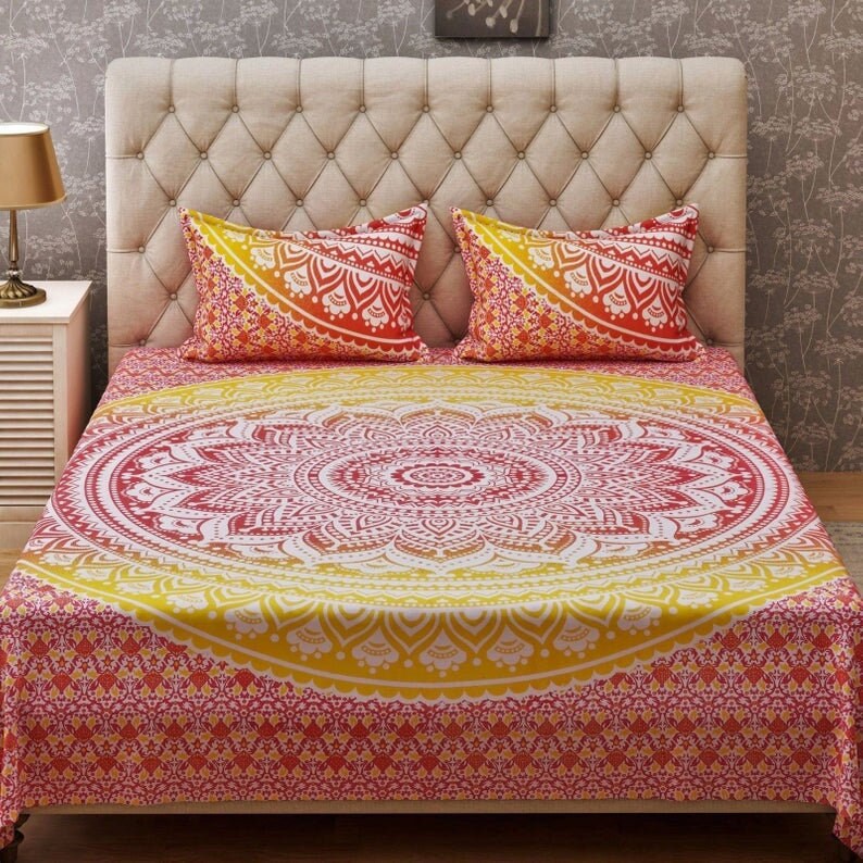 Indian Bohemian Doona Duvet Cover Queen Twin Ombre Mandala Etsy