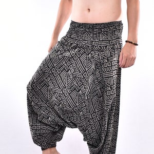 Traditionele stone printed katoenen baggy broek, hmong broek, yoga broek, harem broek, boho broek, hippie broek gratis upgrade express verzending