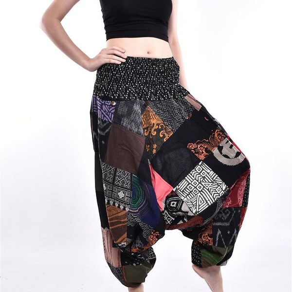 Free Upgrade Express Shipping M09 Limited Edition Patchwork Printed Cotton Baggy pants, Hmong pants, Yoga pants, Unisex pants, Unique