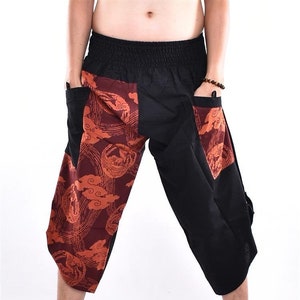 Gratis Upgrade Express Shipping Harem broek, Yoga broek, Wijde been broek, broek, Samurai broek bedrukt met Brown Cloud