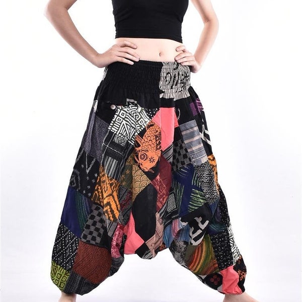 Free Upgrade Express Shipping M01 Limited Edition Patchwork Printed Cotton Baggy pants, Hmong pants, Yoga pants, Unisex pants, Unique