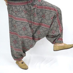 Plus size XXL gestreepte bedrukte katoenen baggy broek, Hmong broek, yoga broek, harem broek, hippie broek, unisex gratis upgrade express verzending