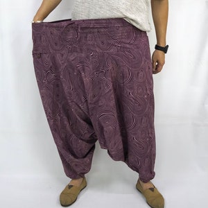 Plus size XXL gestreepte bedrukte katoenen baggy broek, Hmong broek, yoga broek, harem broek, hippie broek, unisex gratis upgrade express verzending