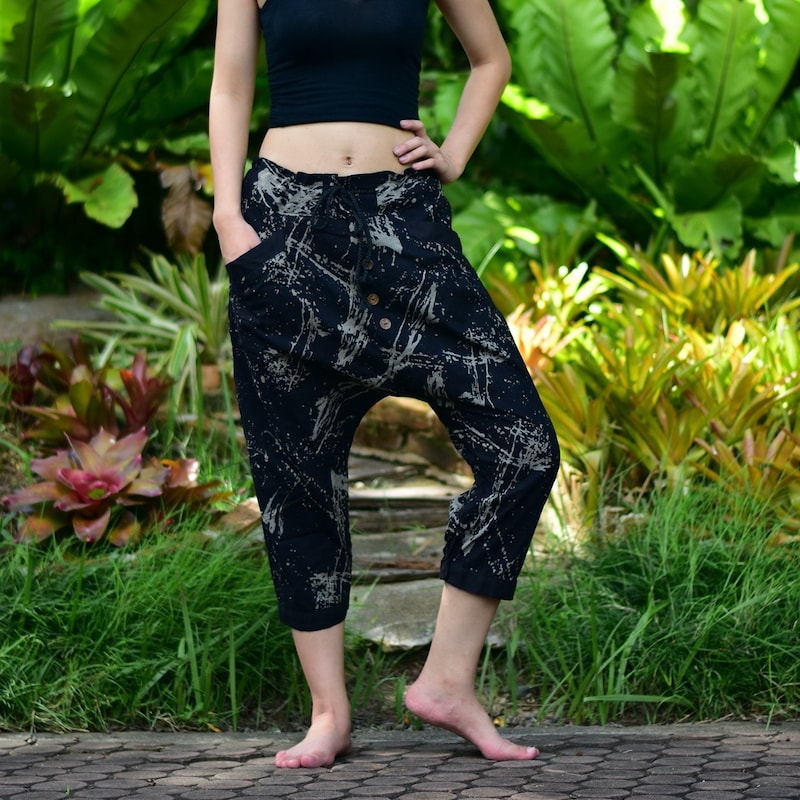 Slim Fit Denim Capri Harem Pants