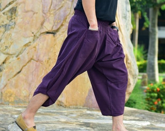 Purple Samurai pants, Harem pants, Casual pants, Thai pants, Unisex