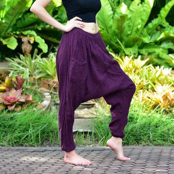 Purple Hammer Pants, Baggy Pants, Harem Pants, Super Soft Cotton