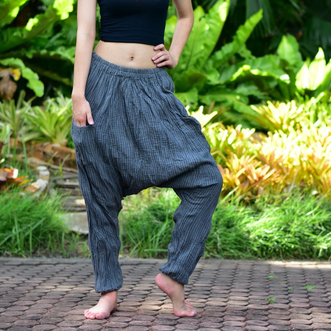 Slet Gray Hammer Pants, Baggy Pants, Harem Pants, Super Soft Cotton, Unisex  