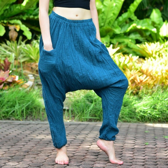 Teal Hammer Pants, Baggy Pants, Harem Pants, Super Soft Cotton, Unisex 