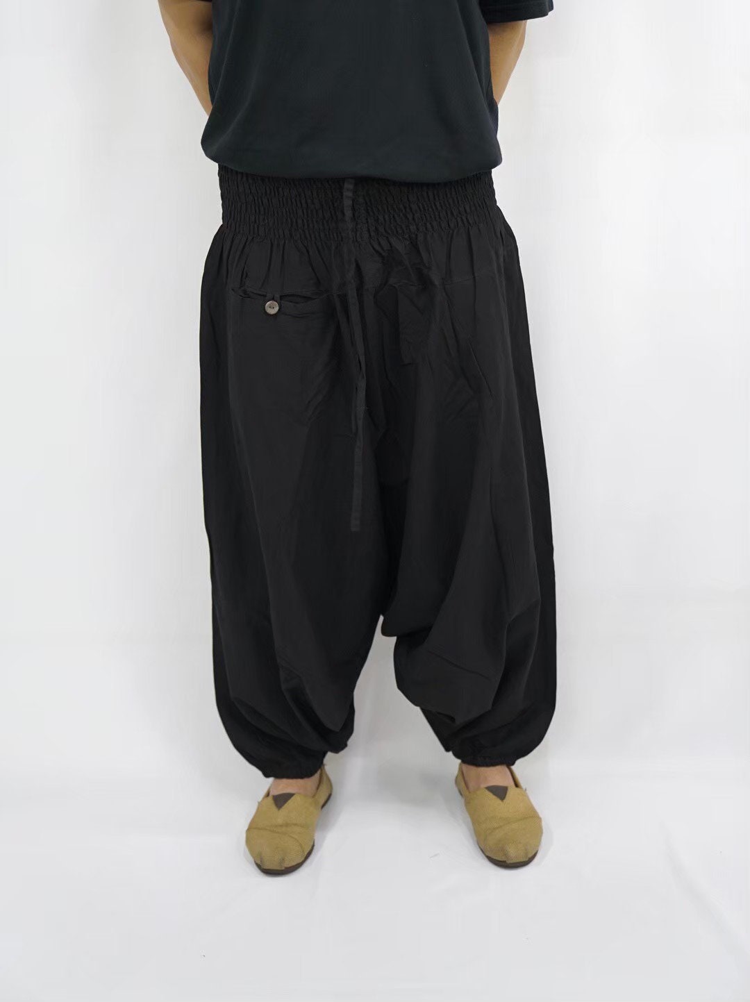 Plus Size XL Striped Printed Cotton Baggy Pants,hmong Pants
