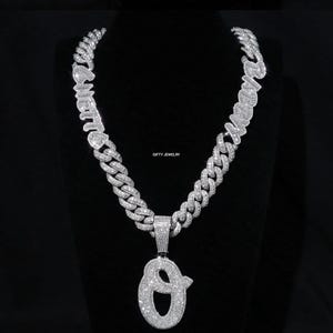 18 MM Moissanite Diamond Chain, Kubański Link Hip Hop Style Chain, VVS Gold Plated Fully Iced Out Rapper Jewelry For Men, Pass Diamond Tester