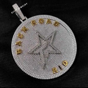 Colgante de plata de ley 925 con letras personalizadas de estilo hip hop, collar con alfabeto personalizado, joyería de moda para hombres, regalo de moda de hip hop