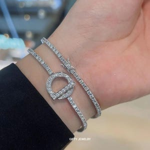Pulsera de tenis de diamantes de 2,50 mm, pulsera apilable de diamantes infinitos para mujeres y hombres, diamante 100 % genuino certificado.