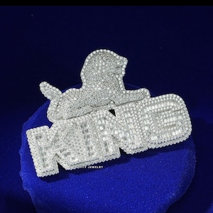 Colgante de moissanita VVS personalizado, probador de diamantes aprobado, colgante de hip hop con letras 3D, colgante de joyería personalizada con hielo para hombres