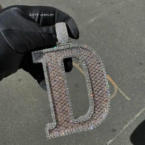 Custom Iced Out D letter Pendant, VVS Moissanite Hip Hop Jewelry, Mens Moissanite, Custom Pendant, Rapper Pendant , Pass Diamond Tester