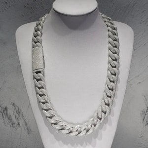 Niestandardowy łańcuszek Moissanite Cuban o średnicy 20 mm, bransoletka z diamentami VVS ze srebra próby 925, biżuteria hip-hopowa, naszyjnik dla mężczyzn