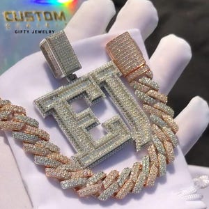 Custom Iced Out VVS1 Moissanite Pendant, Custom Letter Pendant, Customized Jewelry, Hip Hop Pendant, Unisex Pendant, Pass Diamond Tester
