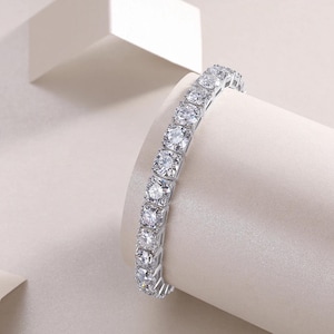 Naszyjnik Hip-Hop Tennis Chain 6,5 MM Diamond VVS Moissanite Tennis Chain 925 Sterling Silver With GRA Certificate Pass Diamond Tester