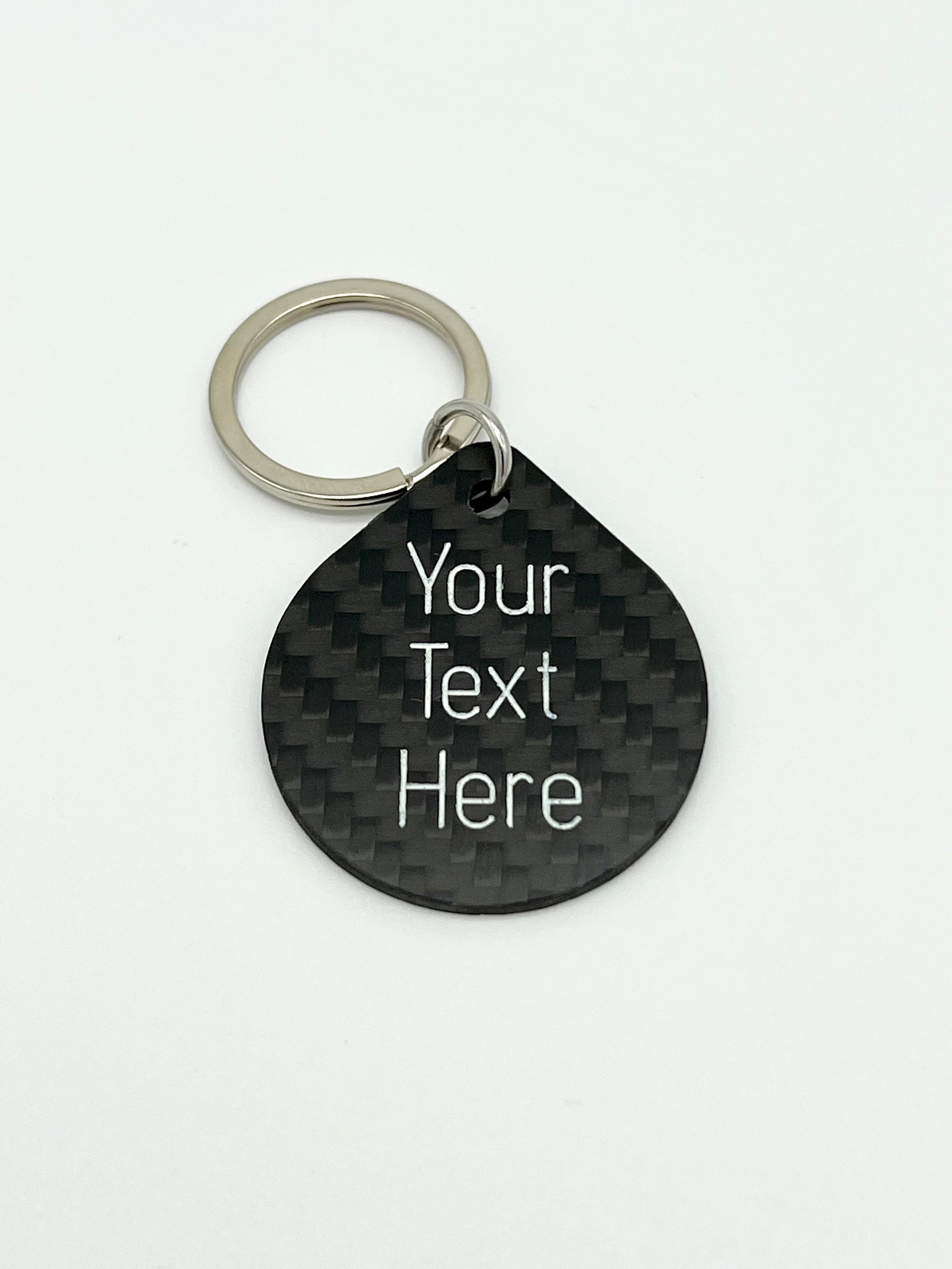 Custom Engraved Carbon Fiber Keychain Etsy