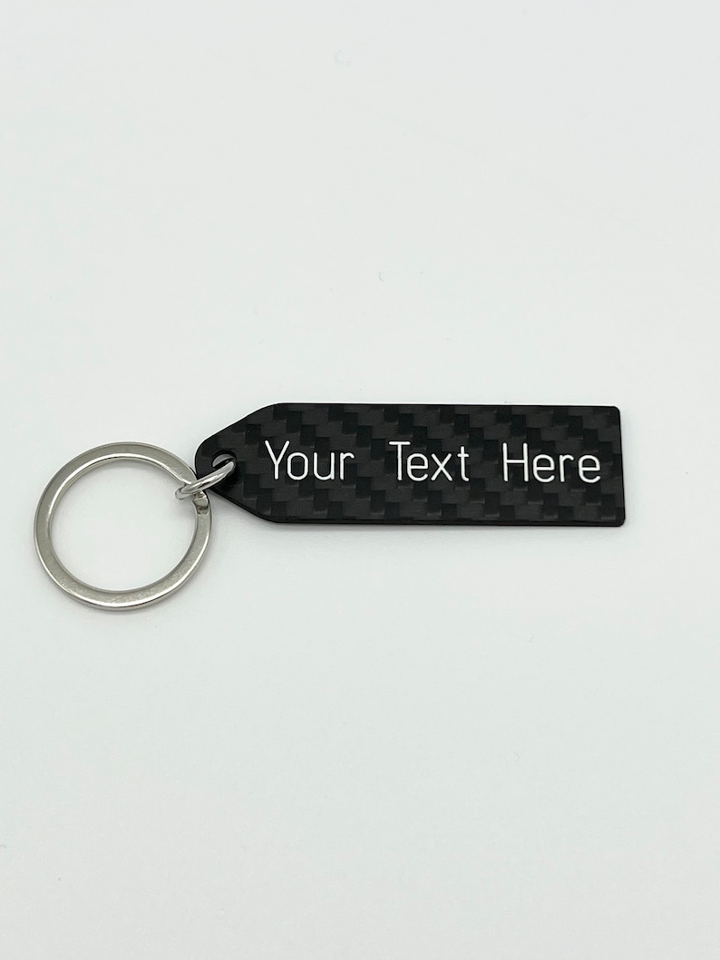 Custom Engraved Carbon Fiber Keychain Etsy