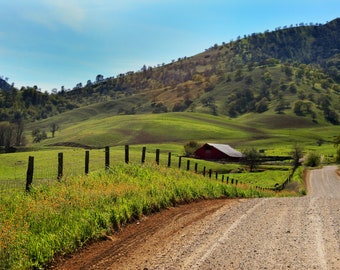 Road Less Traveled - Fine Art Print of a Rural Road Leading Into a Northern California Valley