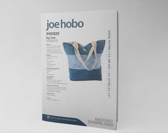 Padrão de costura para bolsa grande – Download digital – Padrão PDF faça você mesmo para bolsa grande
