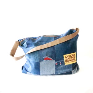 Custom Memory Bag | Memory Shoulder Bag | Memory Keepsake Handbag |  Patchwork Denim Pocketbook