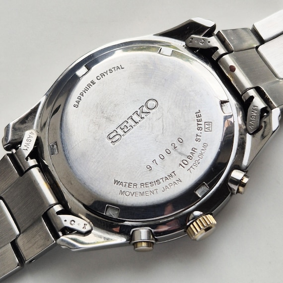 薫　宗　合計100個 Seiko Chronograph 100m 7T92-0DW0 Quartz Analog Mens Watch