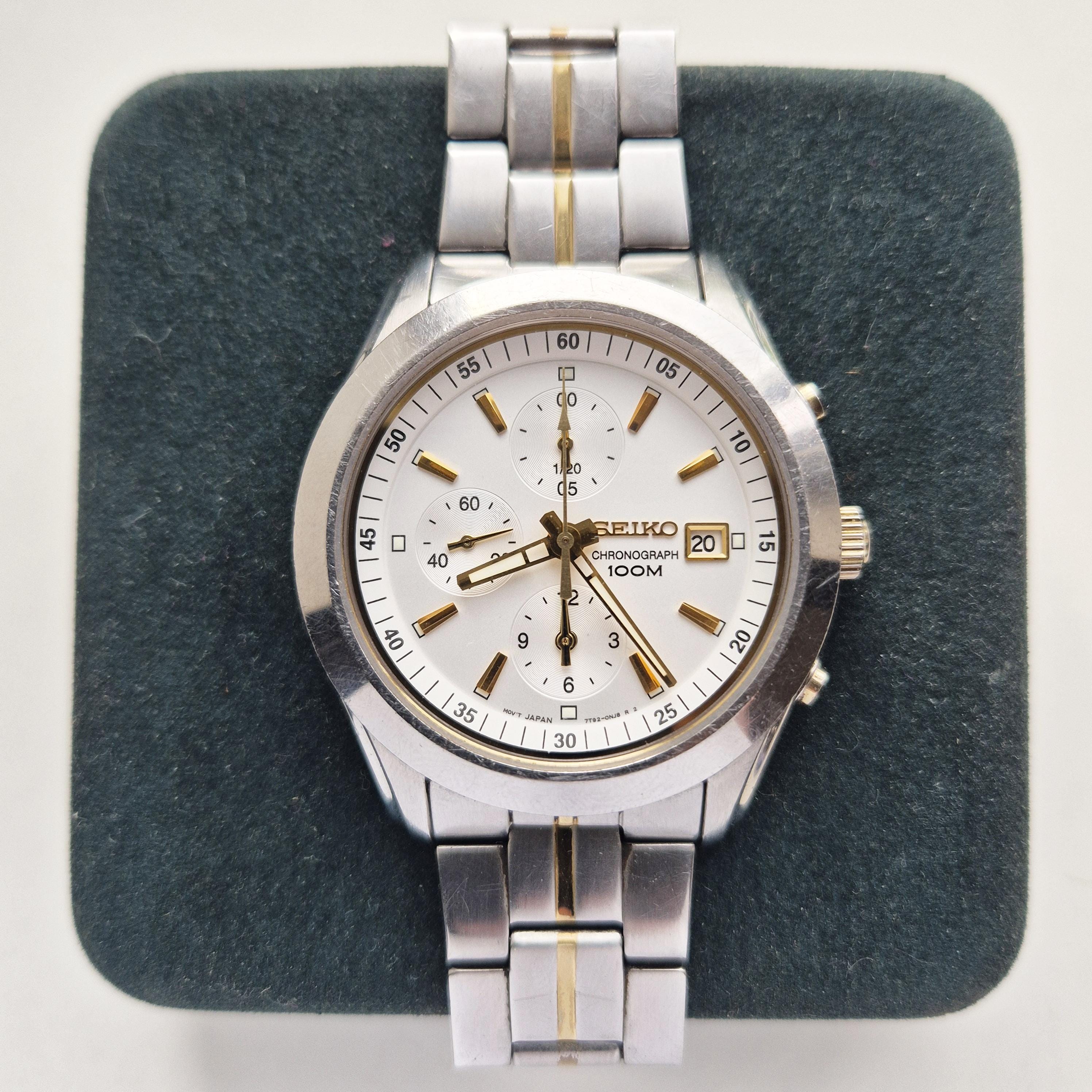 SEIKO　7T92-0DJ0 Seiko Chronograph 7T92-0DW0 Men's Quartz Black Dial 41mm