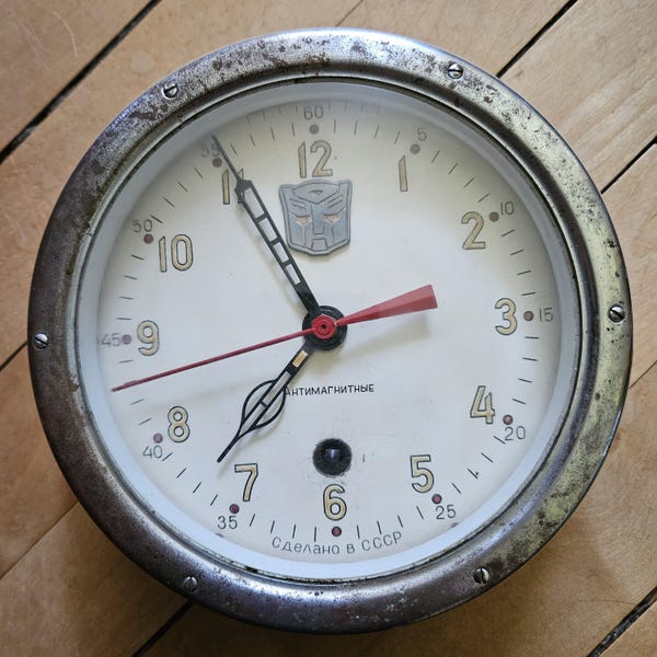 Soviet Russian Vostok Boat ship Submarine Navy Cabin Clock 1975