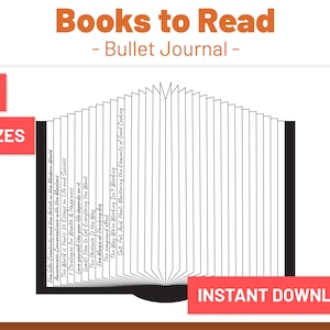Libros para leer / Bullet Journal / PDF imprimible / A4, A3, Carta / Plantilla