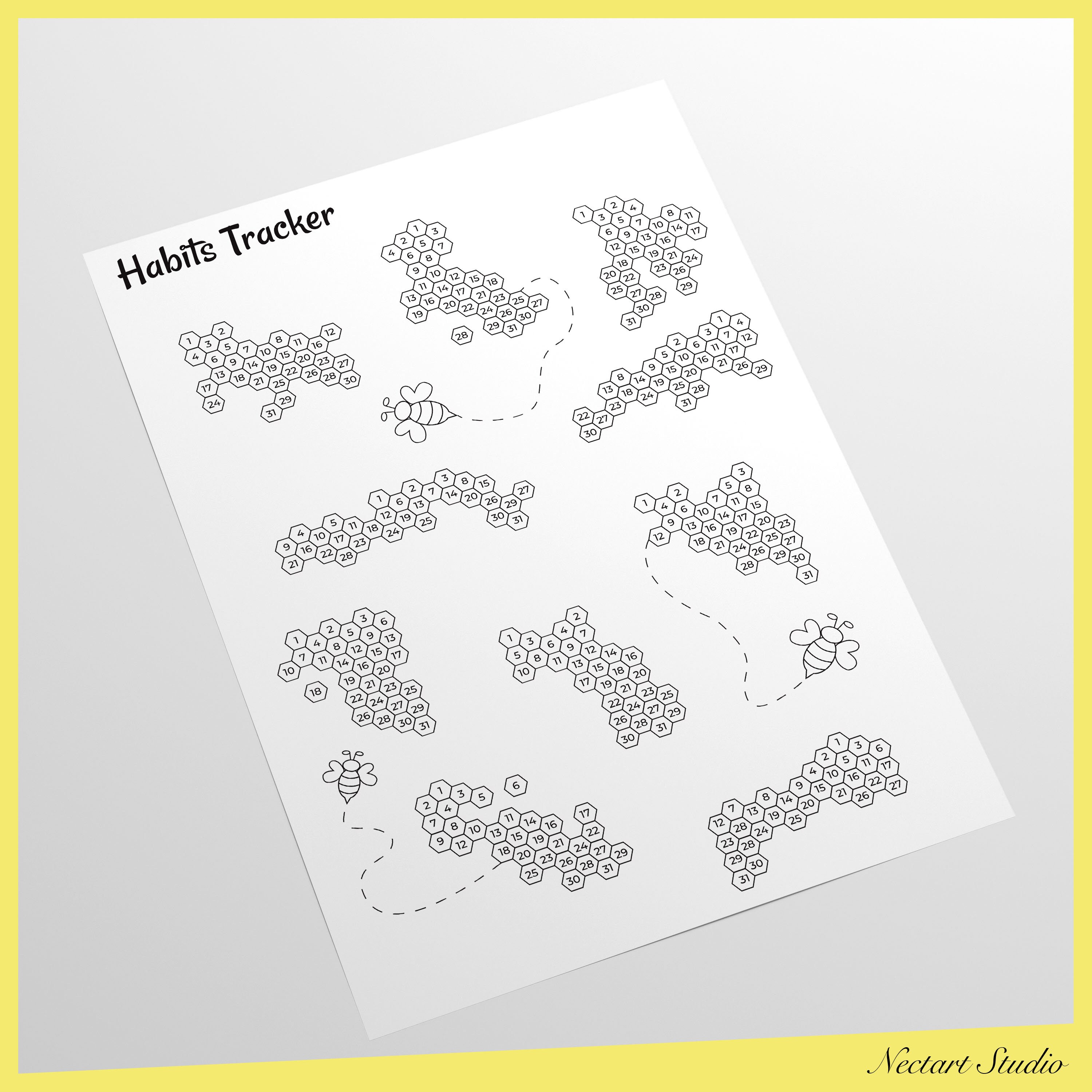 Habit Tracker Bee Design Bullet Journal Beautiful Citrus Design ...