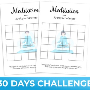 Meditation | 30 days challenge | Habit builder | Printable calendar